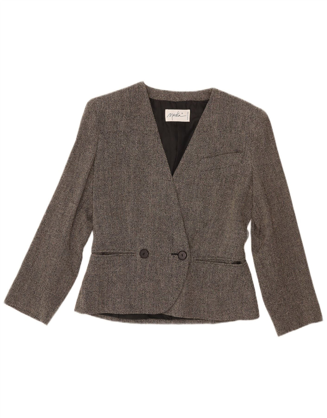Jachetă pentru femei Maska cu piept dublu IT 42 Gri Medium Herringbone