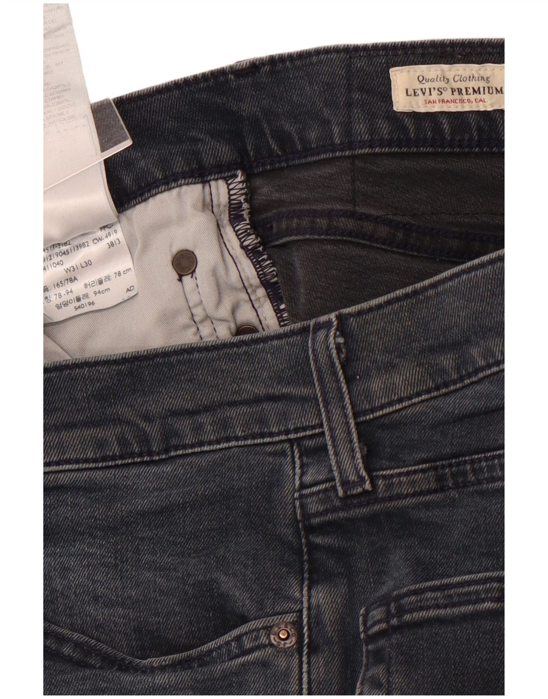 Blugi drepti pentru femei LEVI'S W31 L30 Bumbac bleumarin