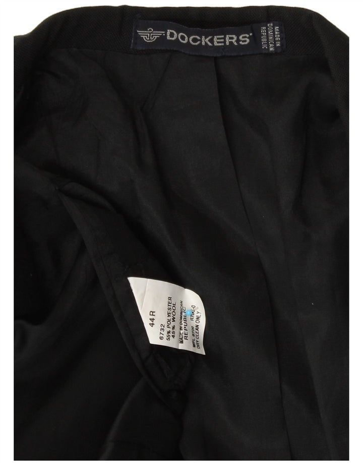 Jachetă Dockers pentru bărbați cu 2 nasturi, UK 44 2XL, poliester negru