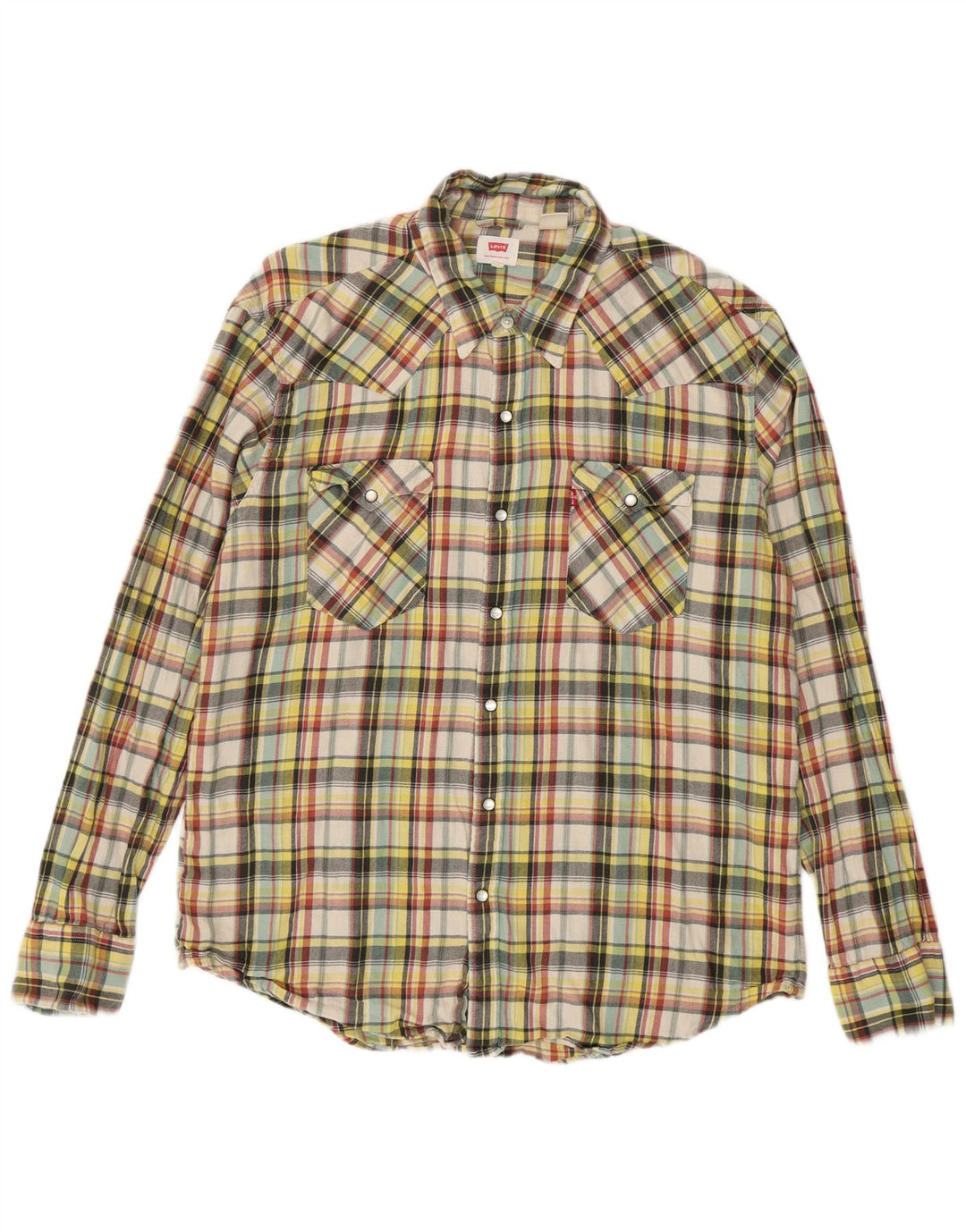 Cămașă de flanel pentru bărbați Levi's XL, bumbac cu carouri multicolore