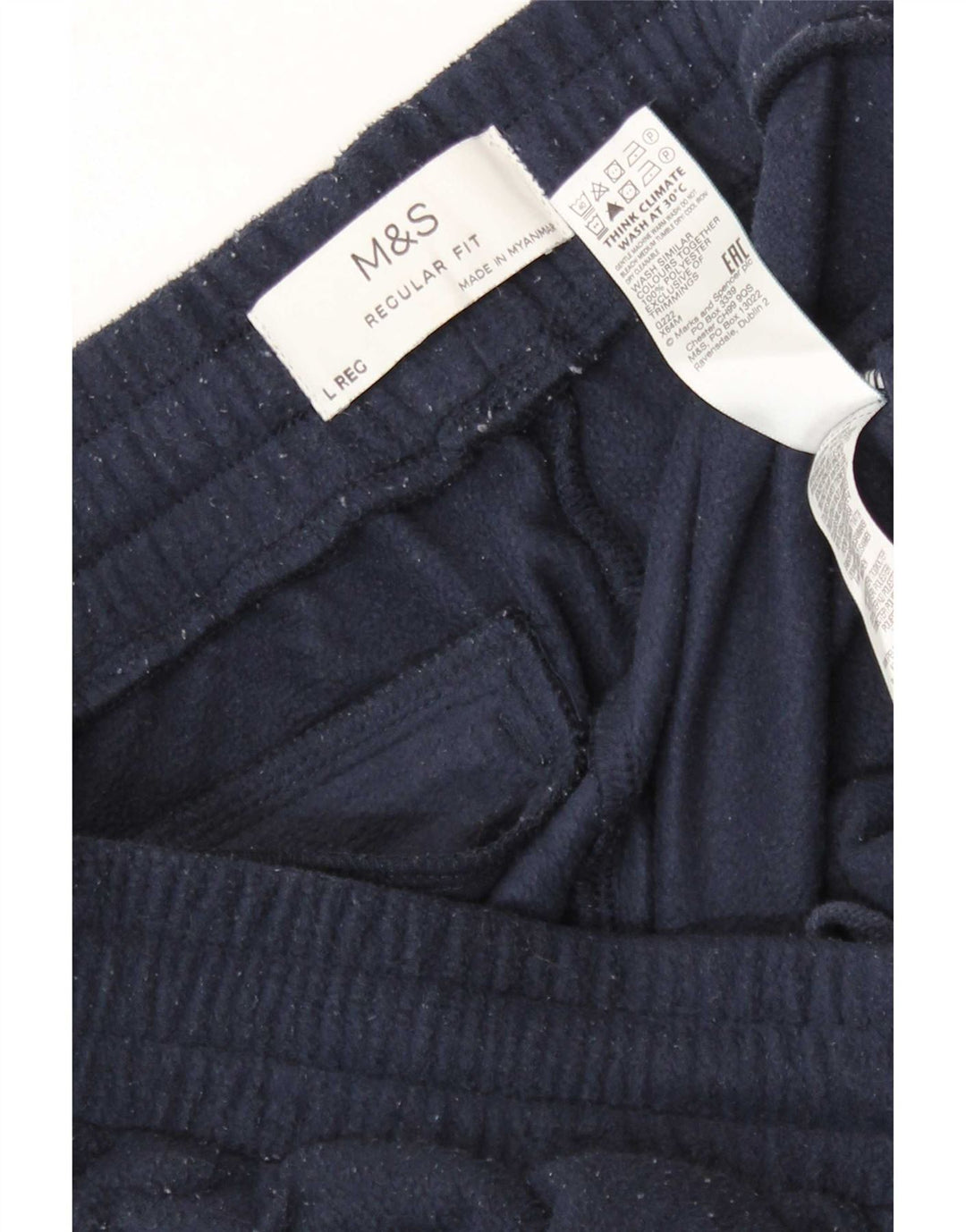 Pantaloni de trening pentru bărbați Marks & Spencer, cu tăiere obișnuită, fleece, mari, bleumarin