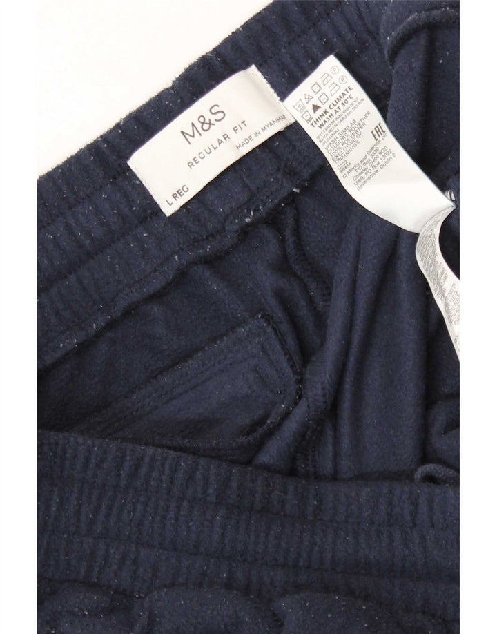 Pantaloni de trening pentru bărbați Marks & Spencer, cu tăiere obișnuită, fleece, mari, bleumarin