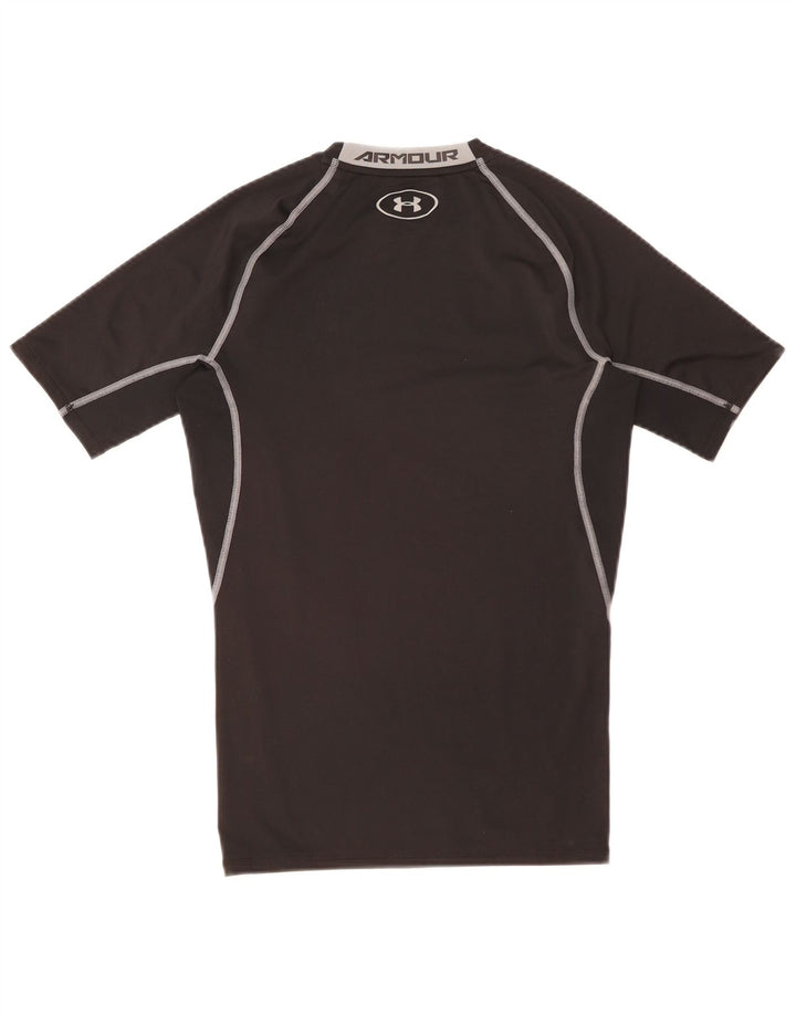Tricou Under Armour pentru bărbați de compresie Top Mediu Negru cu dungi