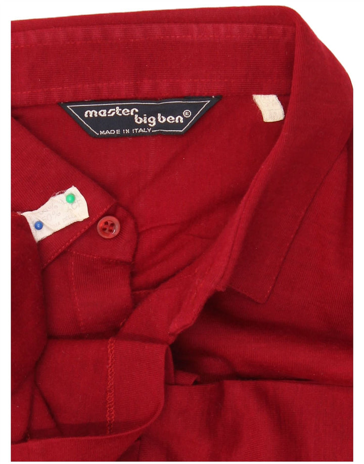 Cămașă pulover pentru bărbați VINTAGE Mărimea 40 15 1/2 Lână virgină roșie medie