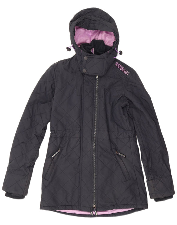 Jachetă parka matlasată cu glugă Superdry Windparka pentru femei UK 10 Small Bleumarin