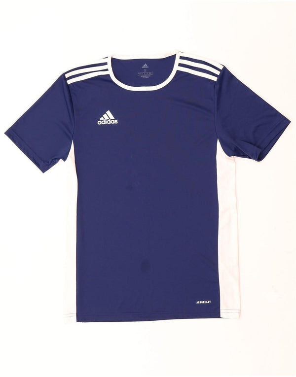 Adidas Mens Aeroready T-Shirt Top Small Navy Blue Colourblock Polyester