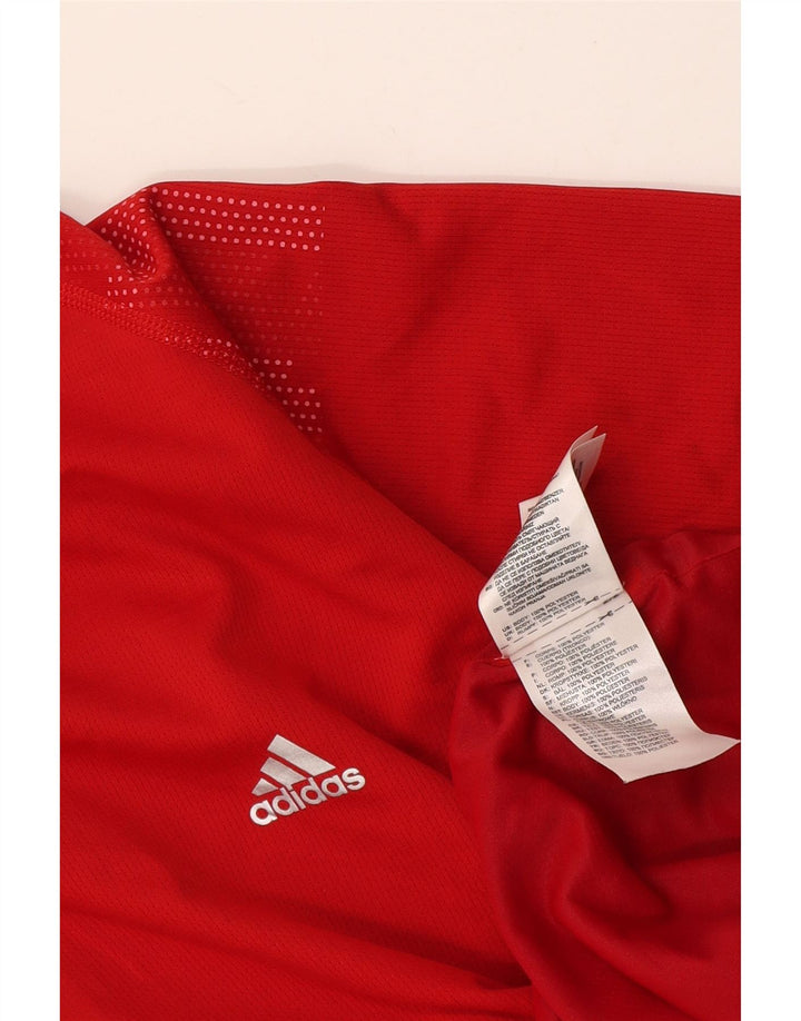 Tricou polo pentru bărbați Adidas, poliester roșu mediu
