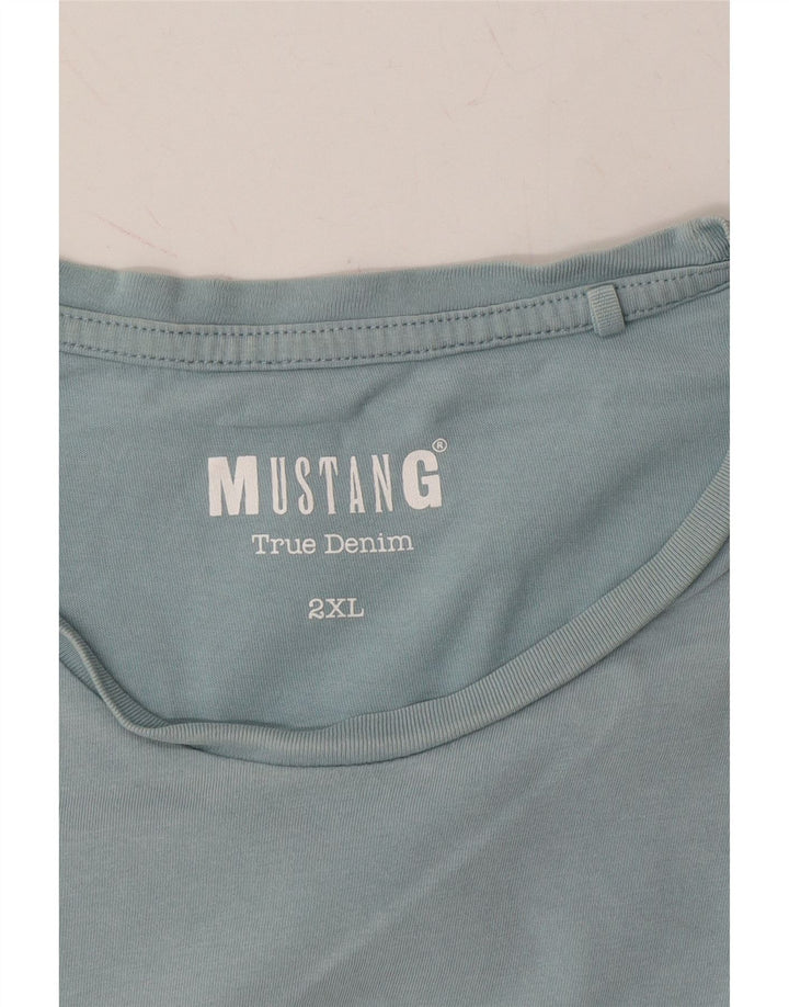 MUSTANG Mens Graphic T-Shirt Top 2XL Blue Vintage Mustang and Second-Hand Mustang from Messina Hembry 