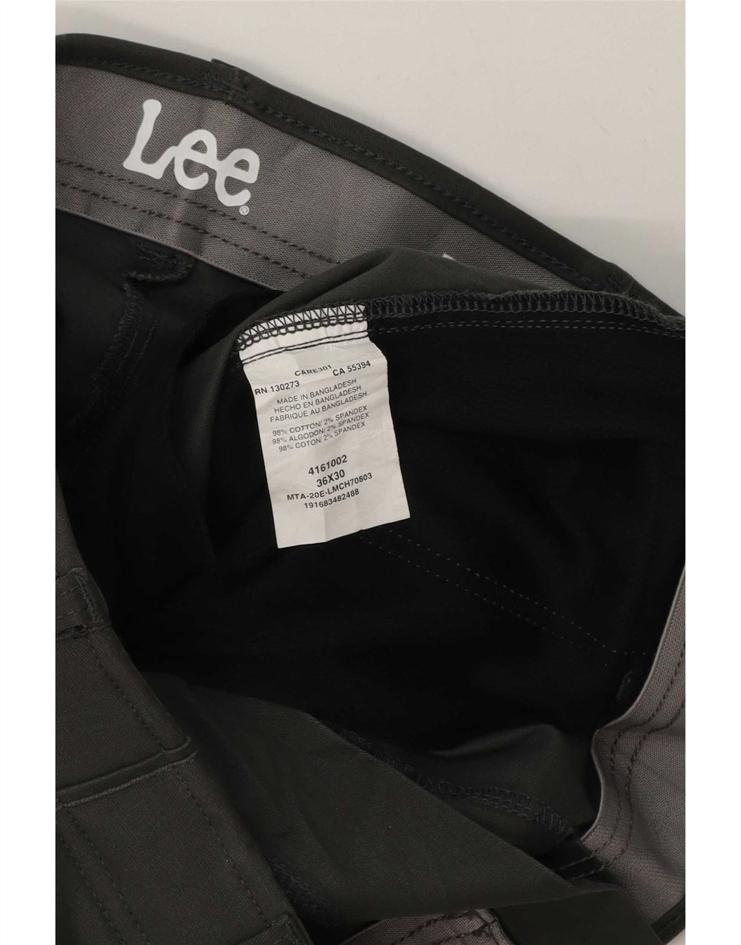 Pantaloni chino obișnuiți pentru bărbați Lee L36 L30 bumbac gri