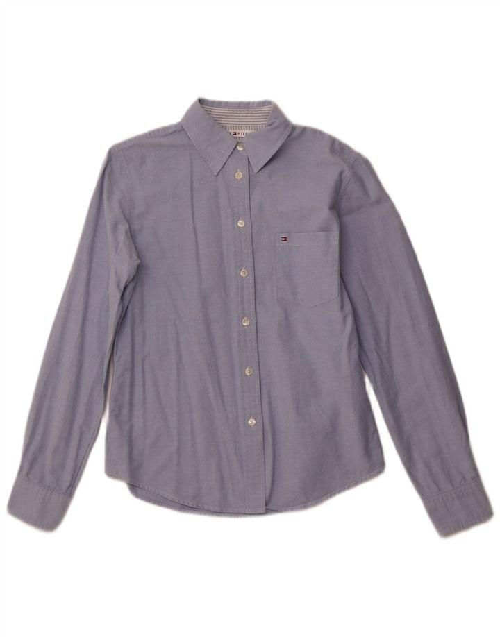 TOMMY HILFIGER Cămașă pentru femei UK 10 Small Blue Bumbac