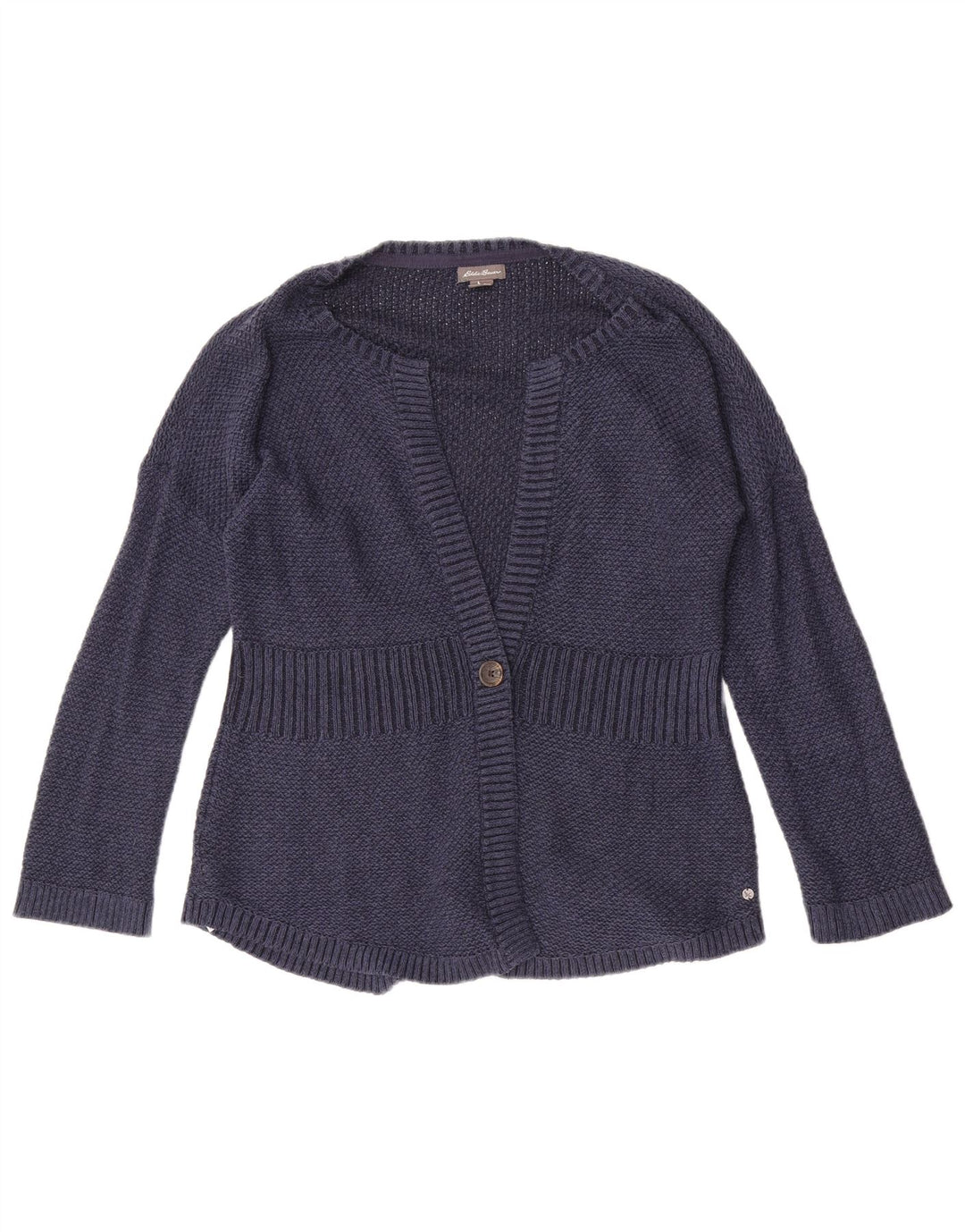 Pulover cardigan pentru femei Eddie Bauer UK 14 Medium bleumarin Bumbac