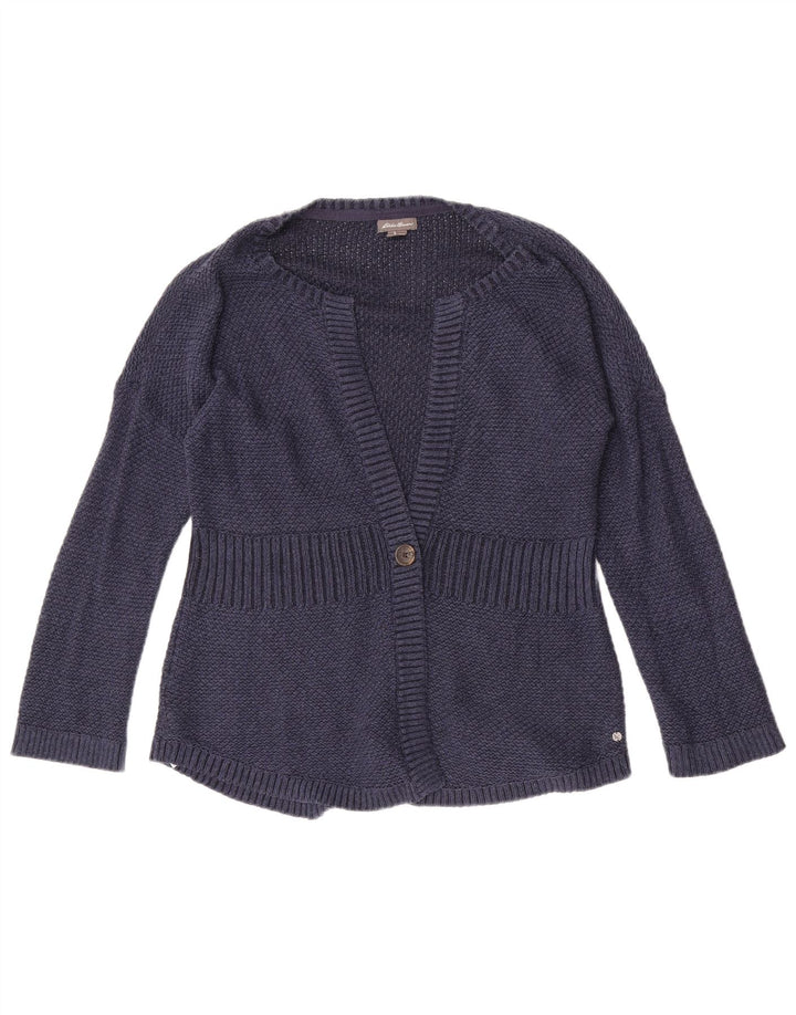 Pulover cardigan pentru femei Eddie Bauer UK 14 Medium bleumarin Bumbac