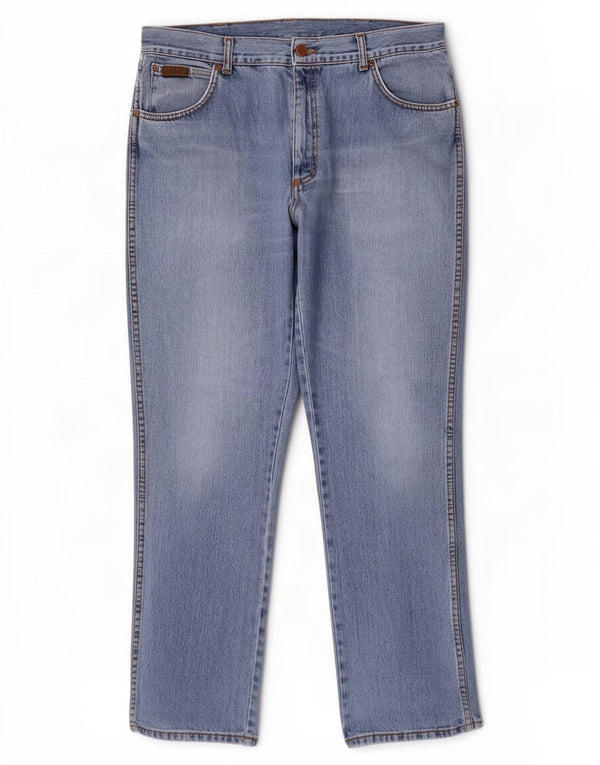 Wrangler Mens Texas Straight Jeans W38 L32 Blue Cotton