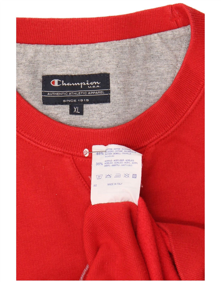 Hanorac grafic pentru bărbați CHAMPION Pulover XL bumbac roșu