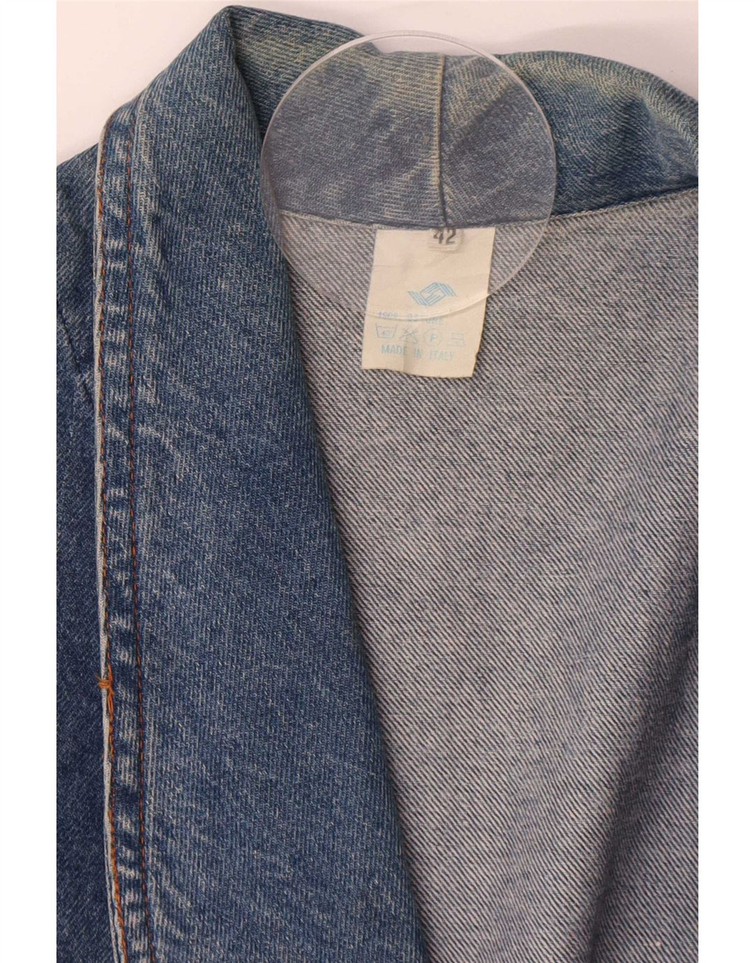 Vintage Womens Oversized 1 Button Denim Blazer Jacket IT 42 Medium Blue