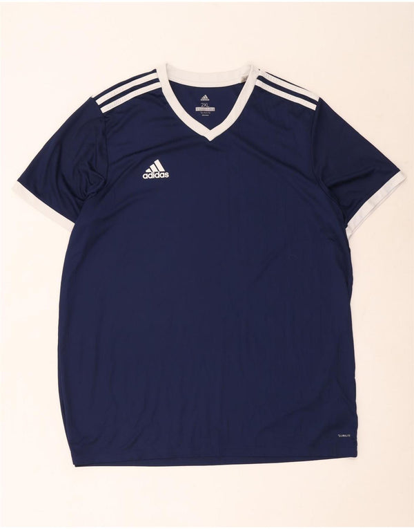 Tricou Adidas Climalite pentru bărbați Top 2XL bleumarin poliester color bloc