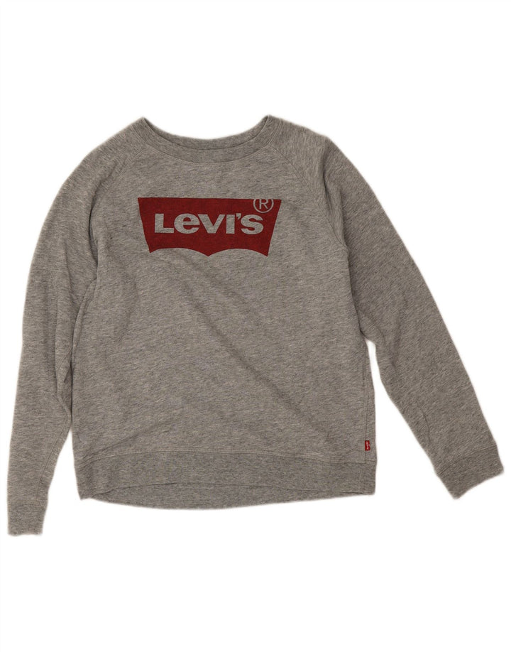 Levi's Pulover cu grafic pentru femei UK 16 Mare bumbac gri