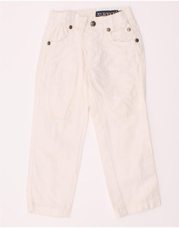 Pantaloni casual drepti pentru băieți Jeckerson 2-3 ani W18 L15 Bumbac alb