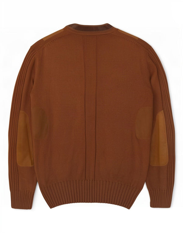 Vintage Mens Cardigan Sweater IT 56 2XL Brown Colourblock Wool