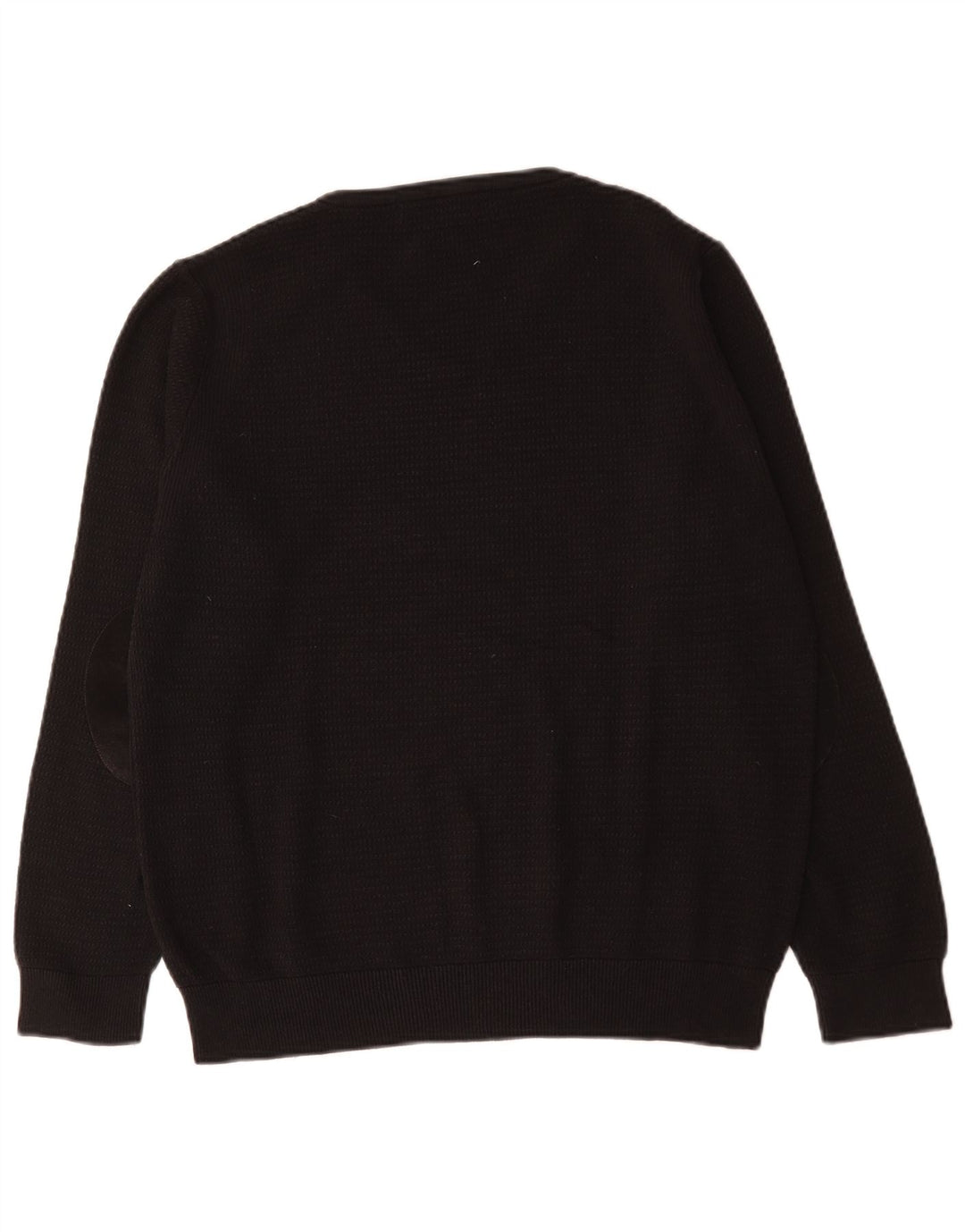 Pulover pentru bărbați Zara, cu decolteu în V, mare, negru, bumbac