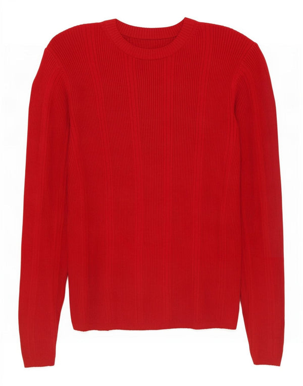 Pulover pentru femei Marks & Spencer, cu gât de barcă, UK 10 Small Red Viscose