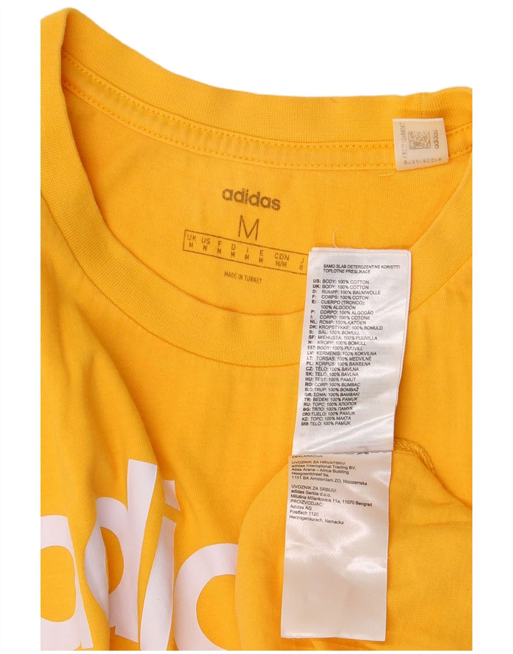 Tricou grafic pentru bărbați Adidas Top, bumbac galben mediu