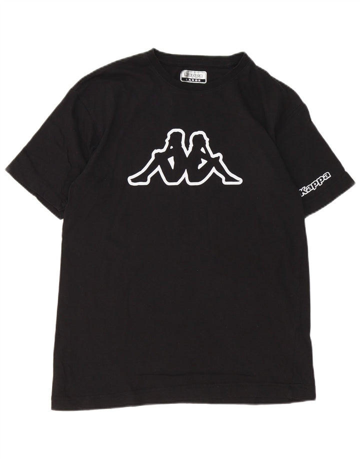 Tricou grafic Kappa pentru femei Top mare din bumbac negru