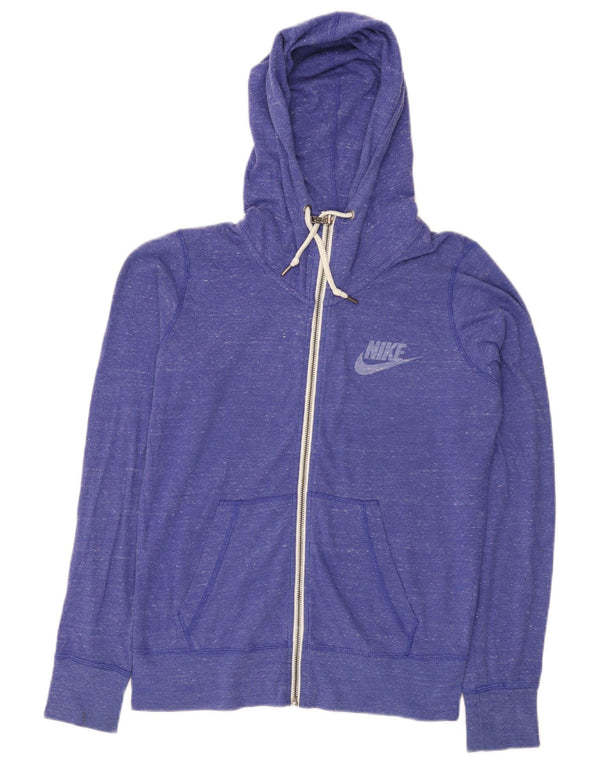 Pulover Nike pentru femei, cu fermoar, cu capota, UK 12, bumbac cu pete violet mediu