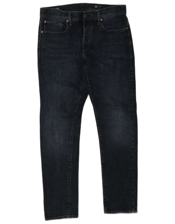 Blugi G-Star 3301 Slim pentru bărbați W33 L32 Bumbac bleumarin