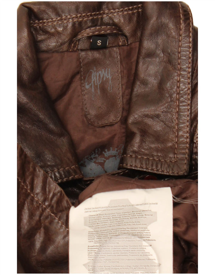 Palton de piele Gipsy pentru femei UK 10 Maro mic