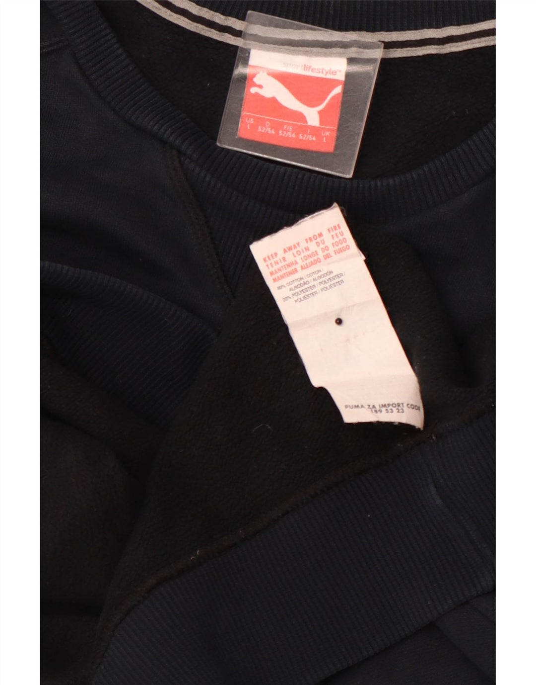 Hanorac grafic pentru bărbați PUMA Pulover mare din bumbac bleumarin