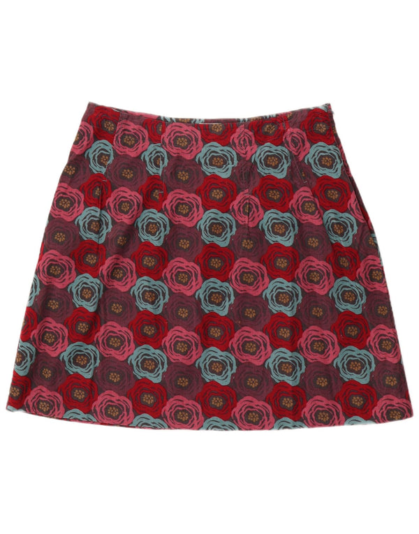 Fusta din velur pentru femei Seasalt UK 14 Large W34 Burgundy Floral Bumbac