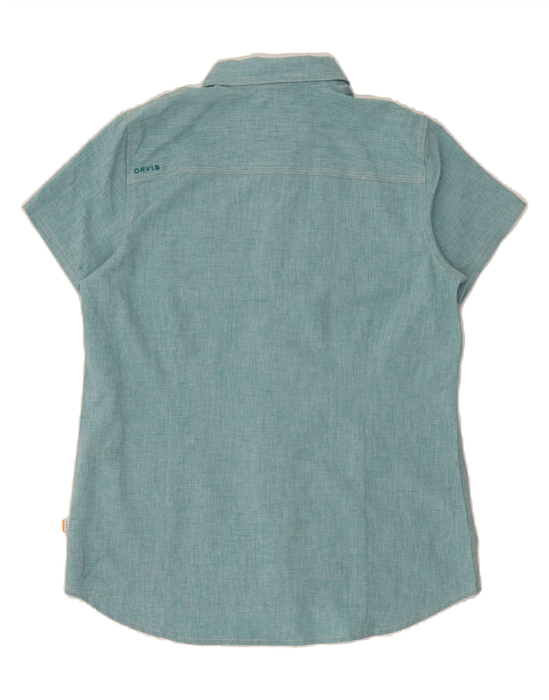 ORVIS Womens Short Sleeve Shirt UK 10 Small Green Polyester Vintage Orvis and Second-Hand Orvis from Messina Hembry 