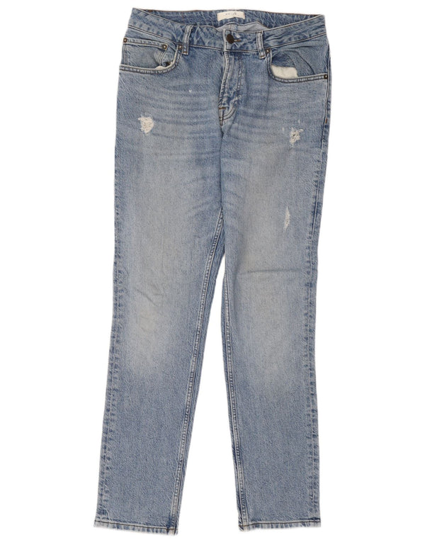Reiss Blugi pentru bărbați slim, învechiți, W32 L30, bumbac albastru