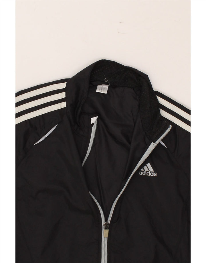 ADIDAS Boys Tracksuit Top Jacket 13-14 Years Black Polyester Vintage Adidas and Second-Hand Adidas from Messina Hembry 