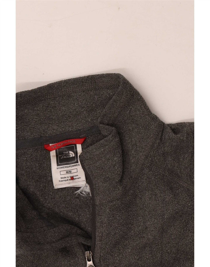 Pulover din lână The North Face pentru femei, cu fermoar și gât, UK 14, poliester, gri mediu