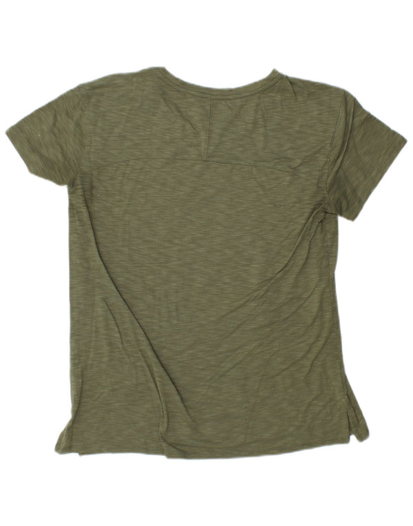 L.L.BEAN Tricou pentru femei Top UK 10 Small Khaki Flecked Polyester
