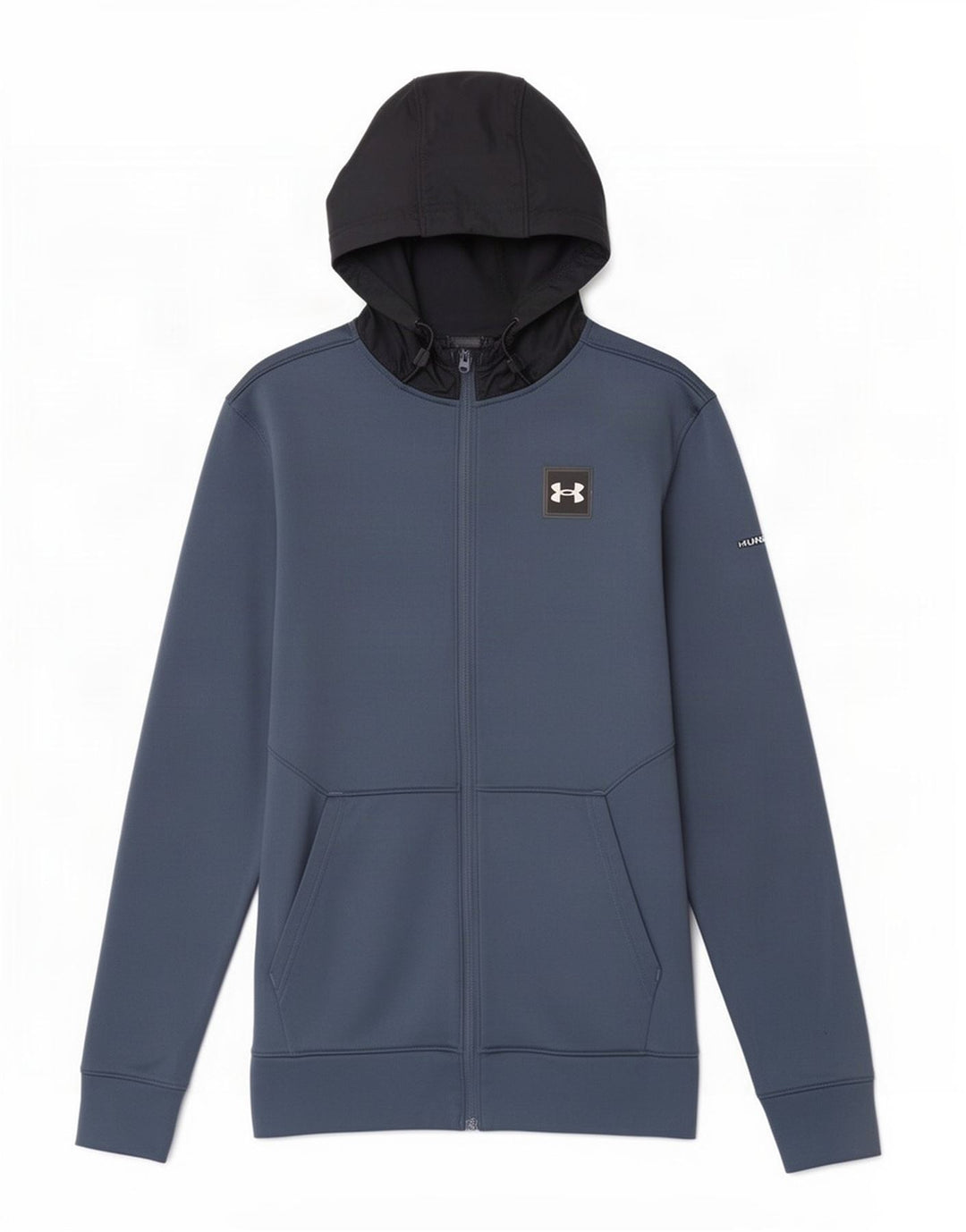 Pulover cu capotă cu fermoar grafic Under Armour pentru bărbați, albastru mediu
