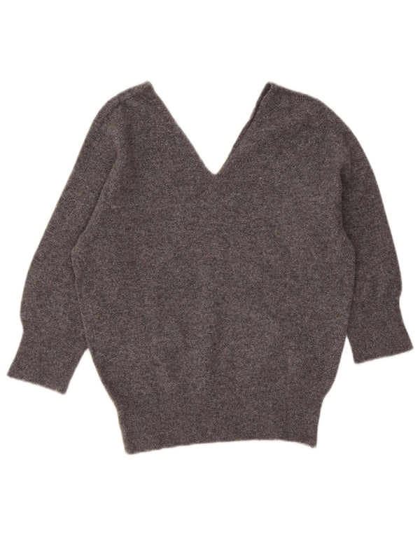 Pulover cu decolteu în V Kontatto pentru femei UK 12 Medium Gri Pete