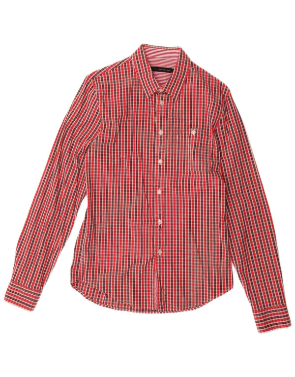 Calvin Klein Jeans Mens Shirt Medium Red Check Cotton