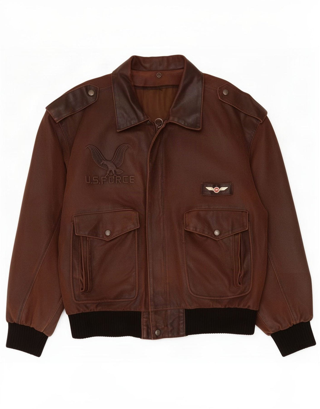 Jachetă din piele pentru bărbați U.S. Air Force IT 52 XL maro Colorblock