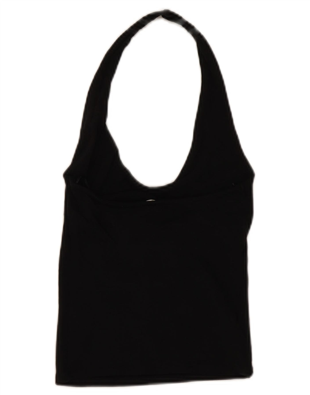 Top Crop Halter pentru femei Zara UK 12 Medium Black Bumbac