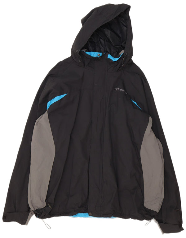 Jachetă de ploaie cu glugă Columbia Omni-Shield pentru bărbați Marea Britanie 44 2XL Negru Colorblock