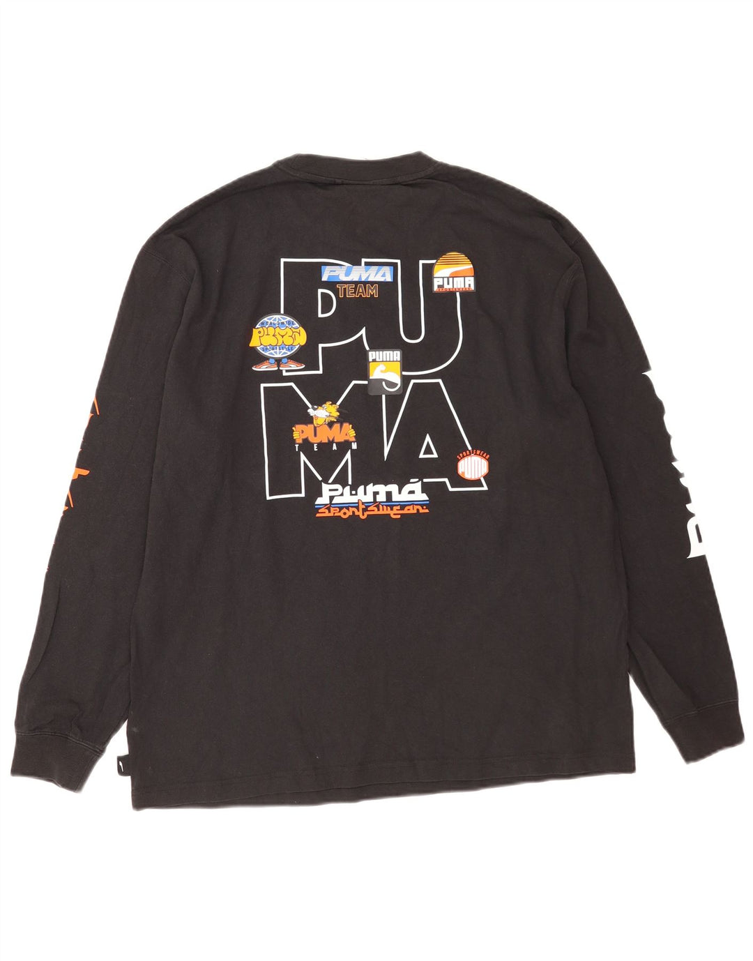 Tricou cu mânecă lungă Puma pentru bărbați, bumbac negru