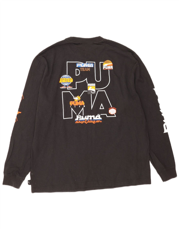 Tricou cu mânecă lungă Puma pentru bărbați, bumbac negru