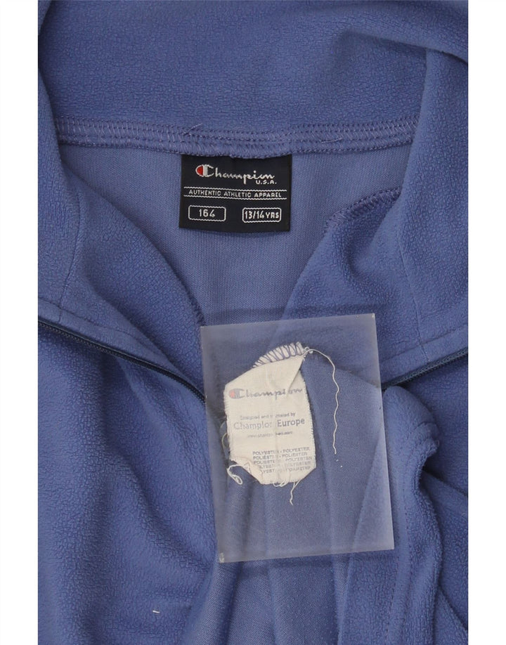 Pulover fleece pentru băieți CHAMPION, cu fermoar, 13-14 ani, albastru bleumarin, poliester