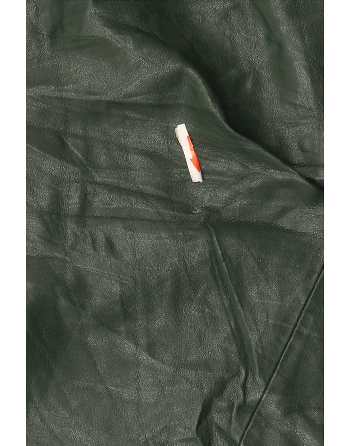 Top cu un umăr din piele artificială Zara pentru femei UK 12 Poliuretan verde mediu