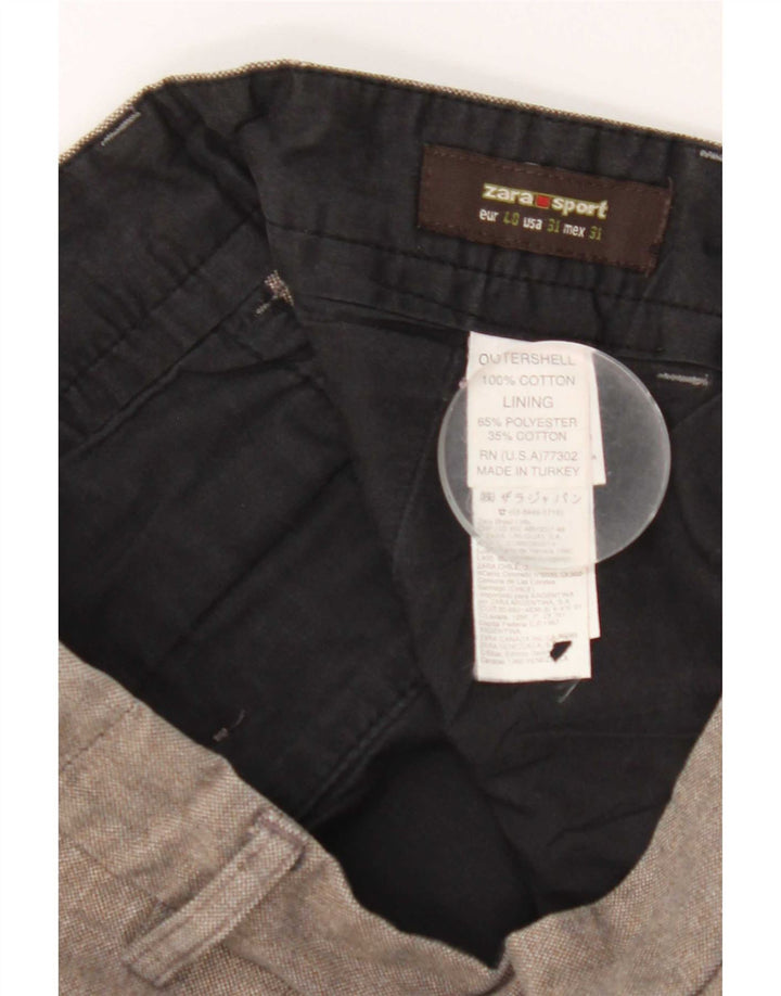 Pantaloni chino drepți pentru bărbați Zara EU 40 Mediu L31 L30 Poliester gri