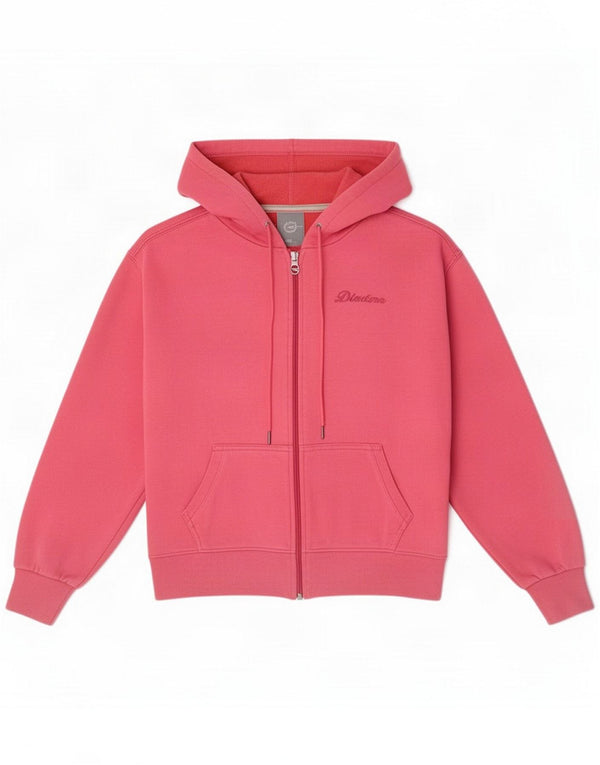 Pulover Diadora pentru femei cu fermoar, UK 16, bumbac mare, roz