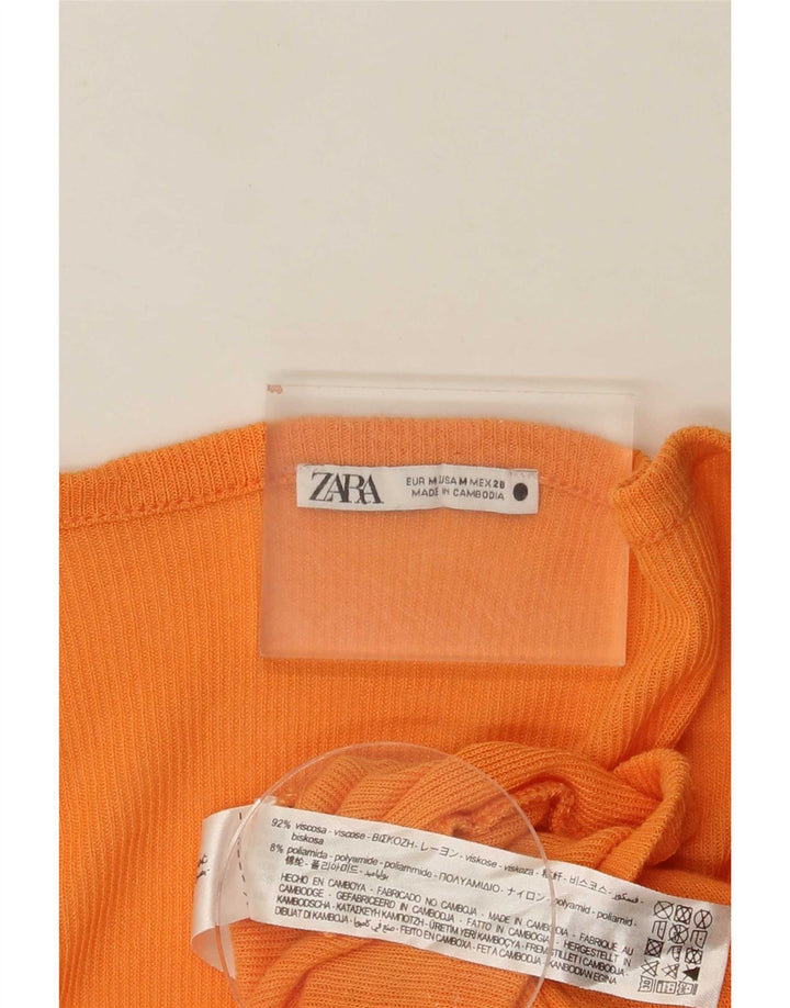 Crop Top pentru femei Zara UK 14 Medium Orange Viscose